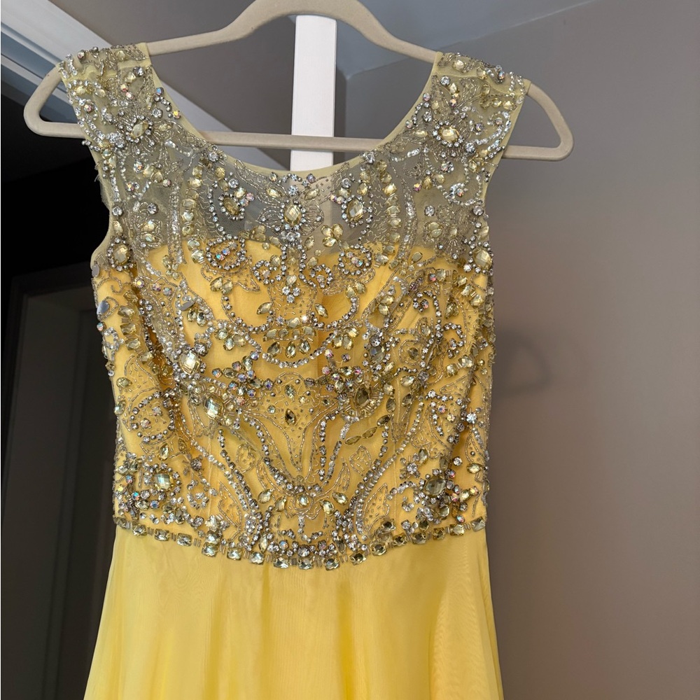 Sherri Hill Yellow Prom Dress - Picture 4 of 5